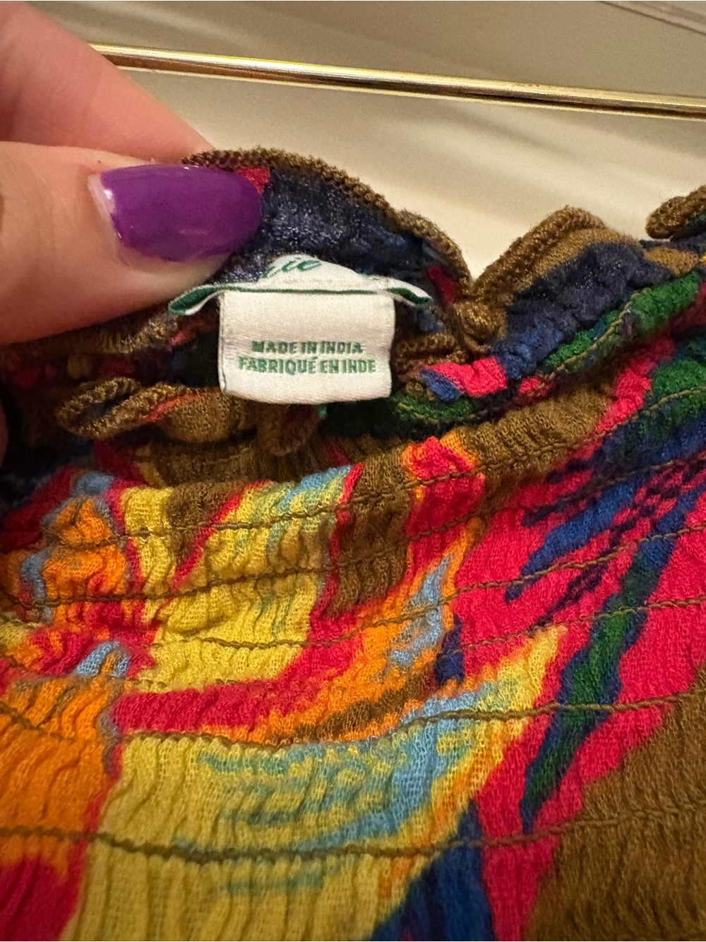 aerie Multicolor Smocked Strapless Dress with Tropical Print - Picture 3 of 4
